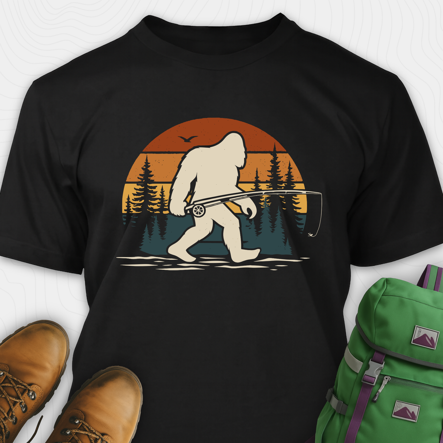 Bigfoot Fishing T-Shirt