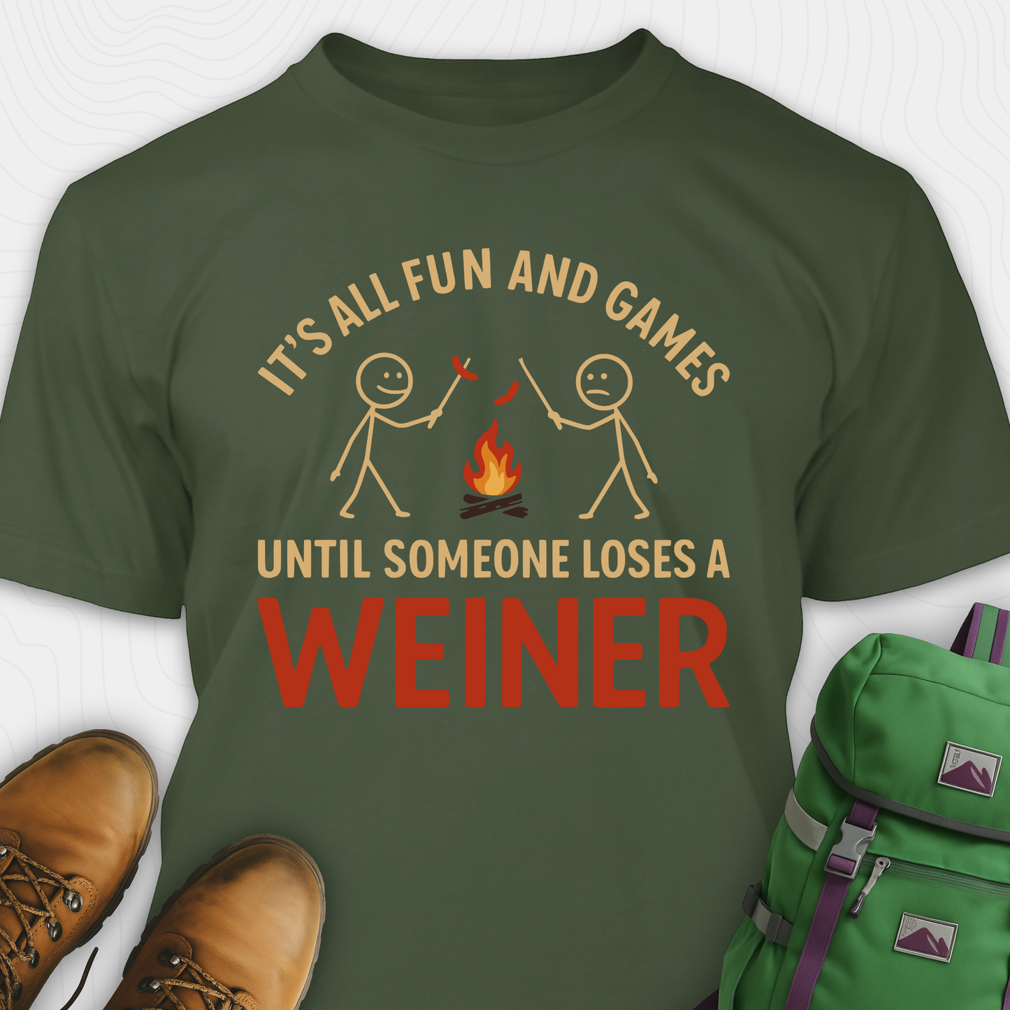 Funny Weiner Camping T-Shirt