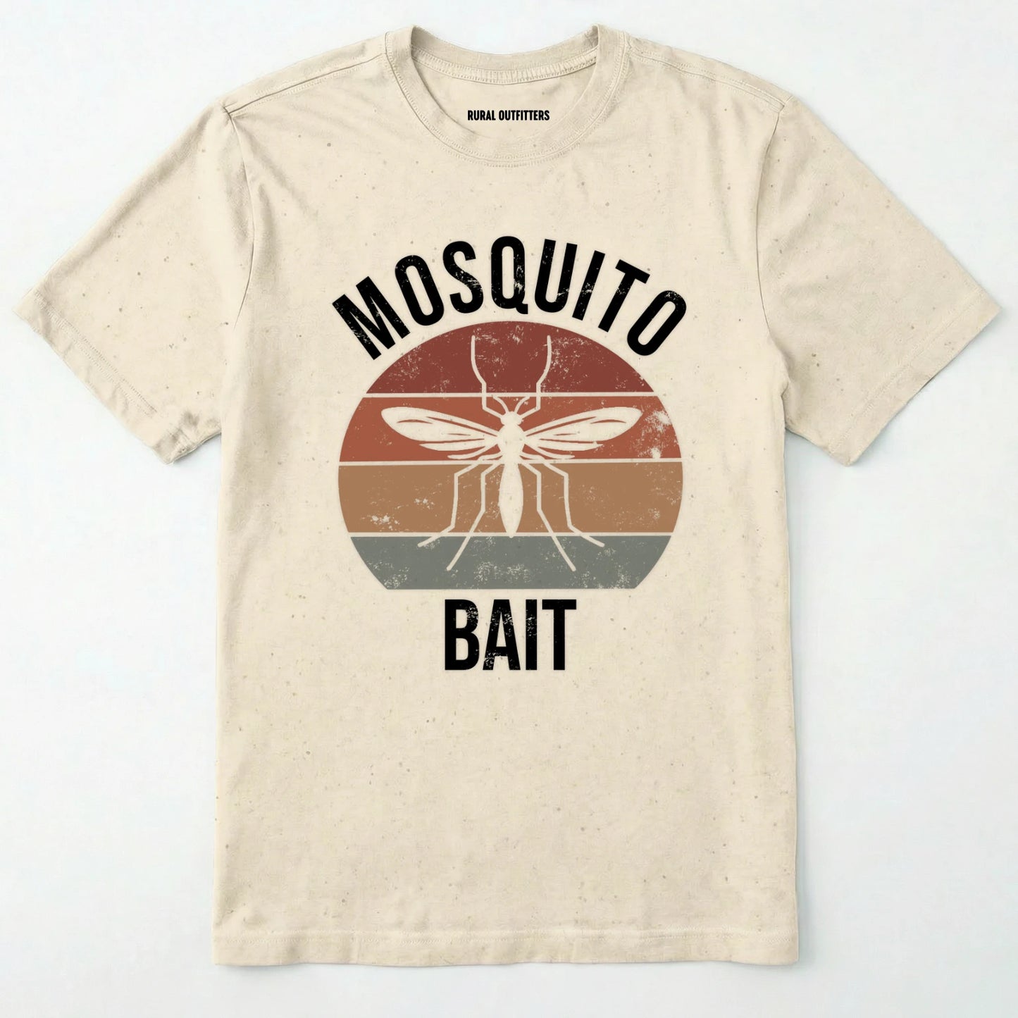 Natural mosquito shirt with mosquito graphic and 'mosquito bait' text on a white background