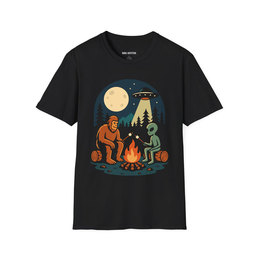 Alien & Big foot Camping T-Shirt