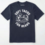 Navy funny bear shirt with bear graphic and text 'soft tacos for bears' on a white background.
