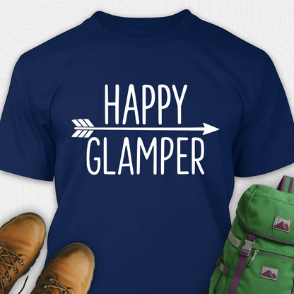 Navy happy glamper shirt with arrow graphic