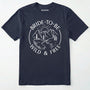 Navy bride to be t-shirt featuring a wild and free bachelorette theme on a white background.