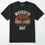 Black mosquito shirt with mosquito graphic and 'mosquito bait' text on a white background