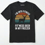 Black t-shirt with a graphic of a deer and text on a white background