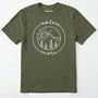 Military Green explorer shirt with 'explore more' text and mountain graphic design on a white background