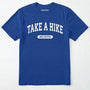 Royal take a hike t-shirt on a plain white background