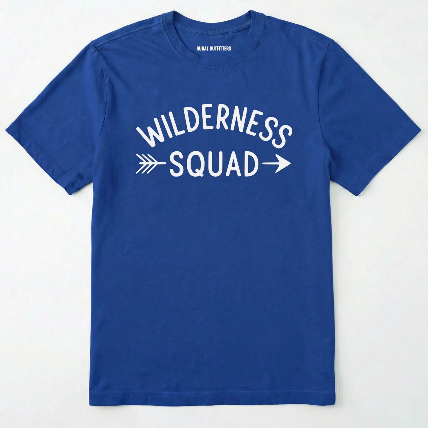 Royal wilderness t-shirt with a simple arrow graphic on a white background.