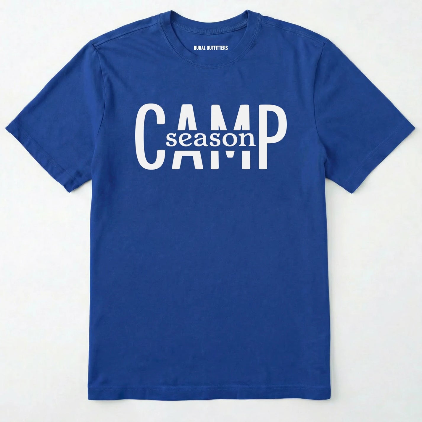 Royal camp season shirt in simple bold text on a white background.