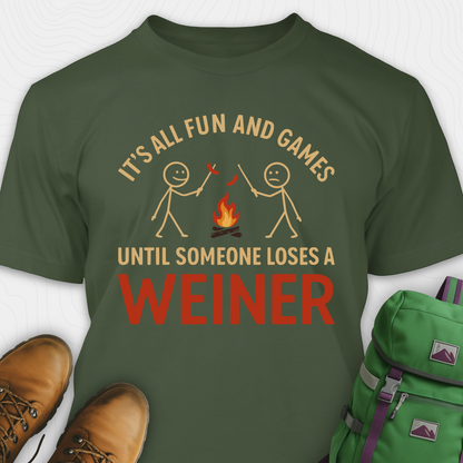 Funny Weiner Camping T-Shirt