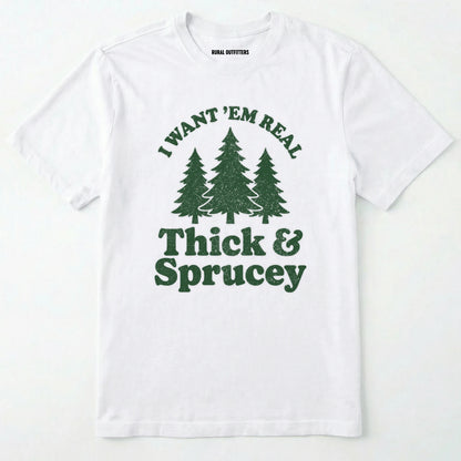 White t-shirt with Military Green text and tree graphics on a white background