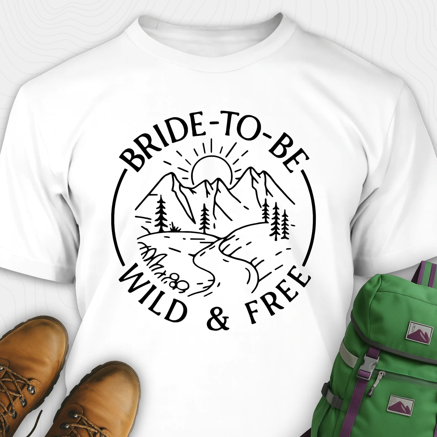 White bride to be t-shirt featuring wild and free bachelorette theme