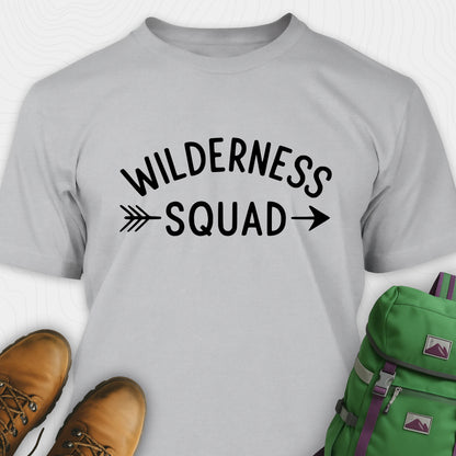 Grey wilderness t-shirt with simple arrow graphic