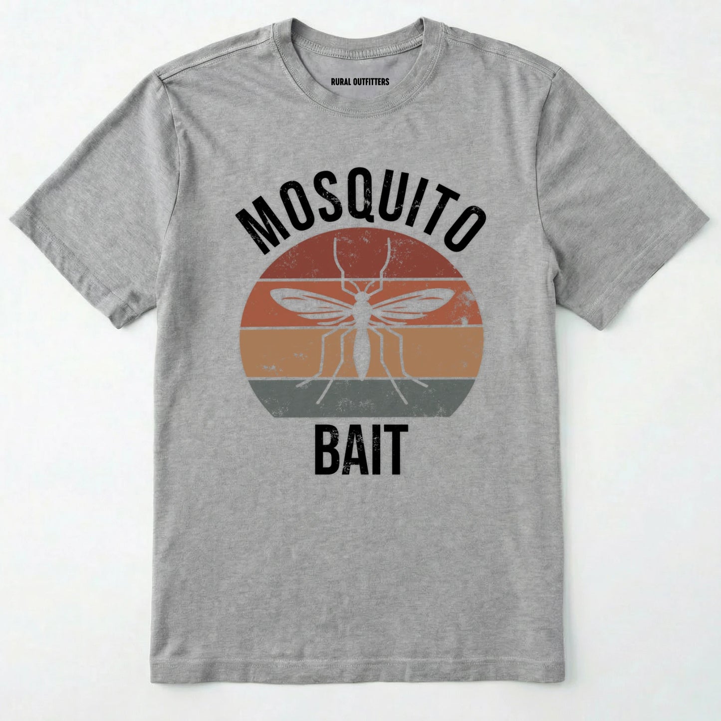 Sport Grey mosquito shirt with mosquito graphic and 'mosquito bait' text on a white background