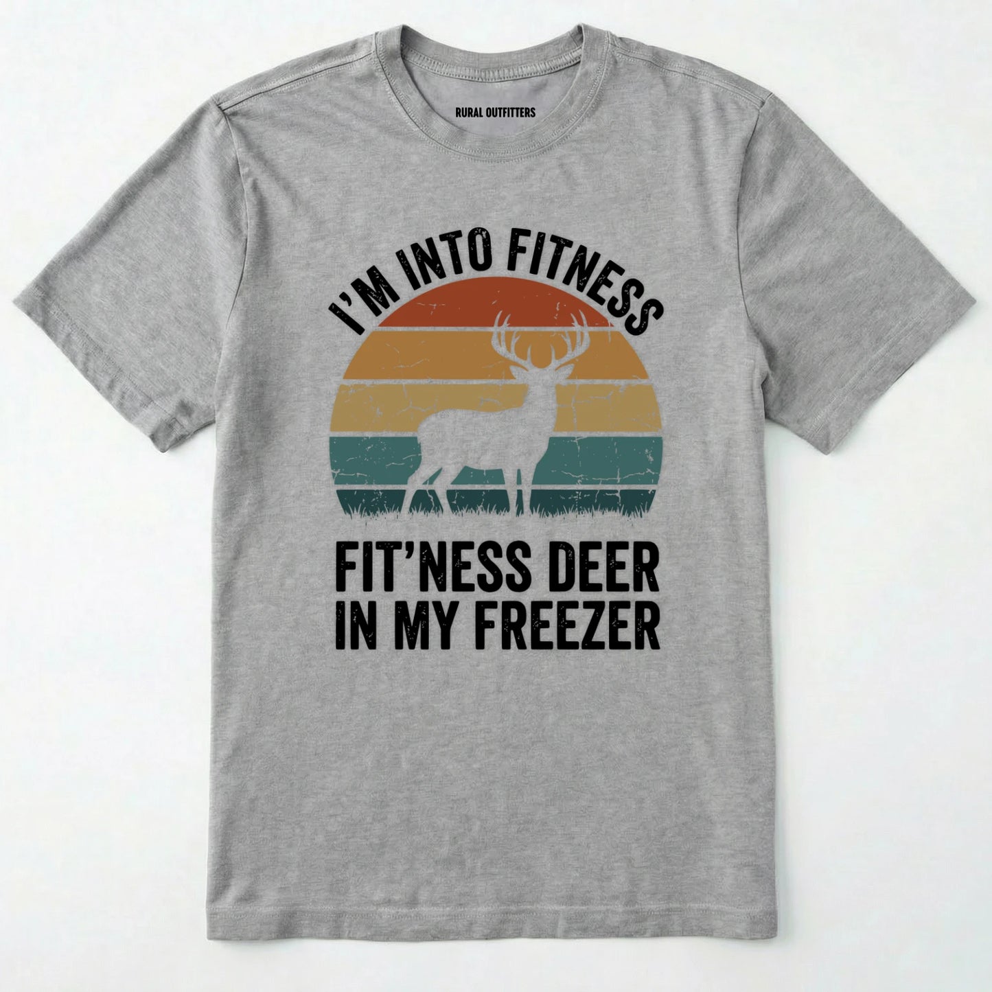 Sport Grey t-shirt with a graphic of a deer and text on a white background