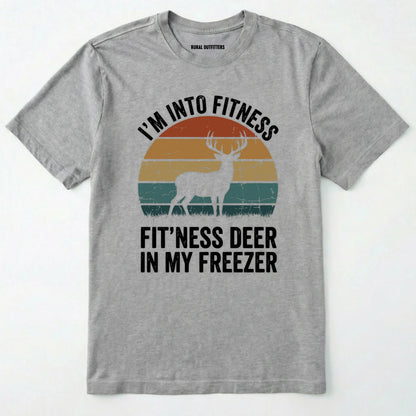 Sport Grey t-shirt with a graphic of a deer and text on a white background