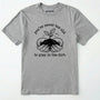 Sport Grey t-shirt with black graphic and text 'you're never too old to play in the dirt' on a white background