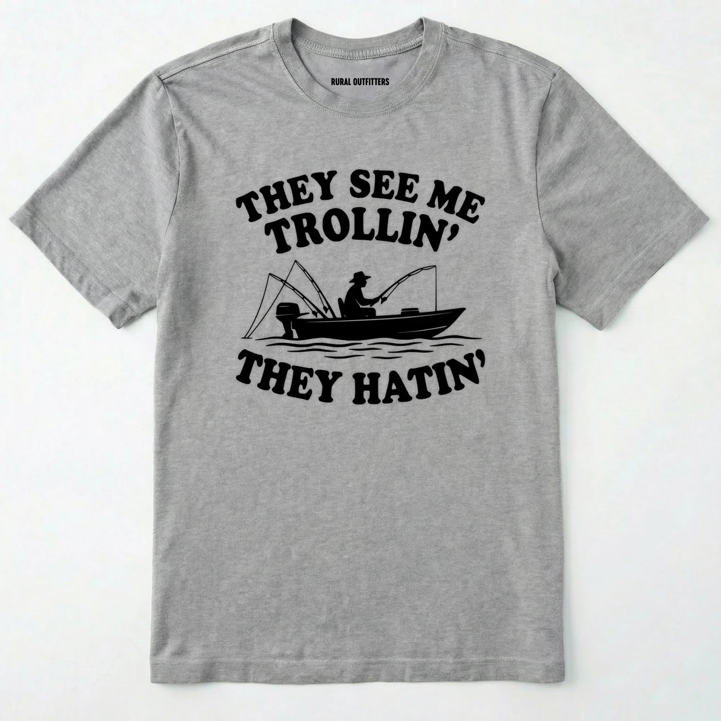 Sport Grey t-shirt with black graphic and text on a white background