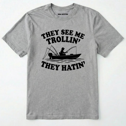 Sport Grey t-shirt with black graphic and text on a white background
