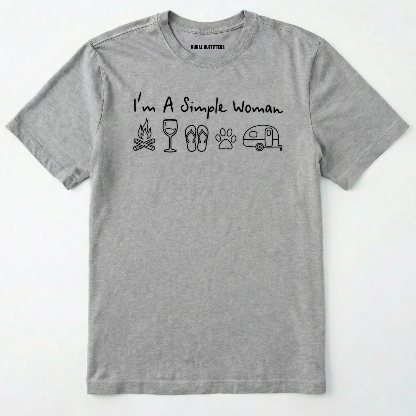 Sport Grey t-shirt with text and icons on a white background