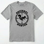 Sport Grey t-shirt with 'squirrel hunter' graphic design on a white background