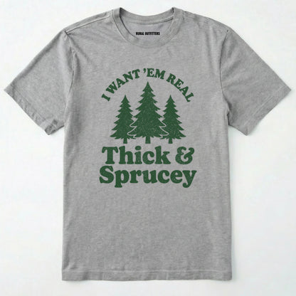 Sport Grey t-shirt with Military Green text and tree graphics on a white background