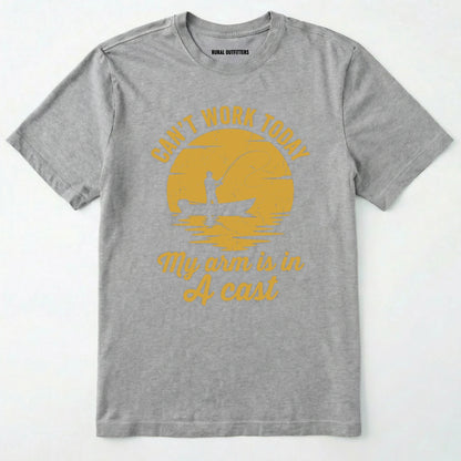 Sport Grey t-shirt with yellow graphic and text on a white background