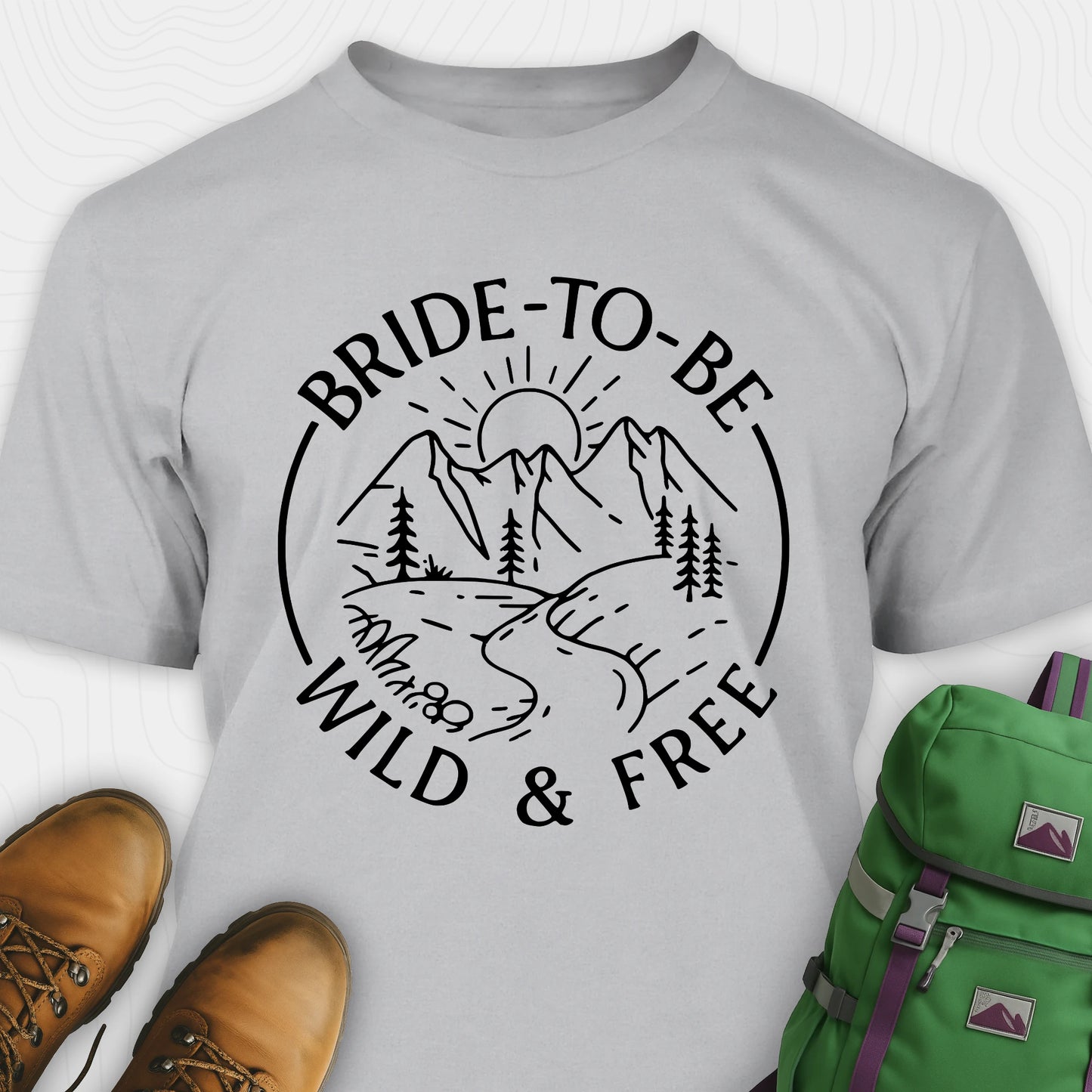 Grey bride to be t-shirt featuring wild and free bachelorette theme