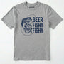 Sport Grey t-shirt with royal graphic and text 'beer fishy fishy' on a white background