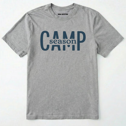 Sport Grey camp season shirt in simple bold text on a white background.