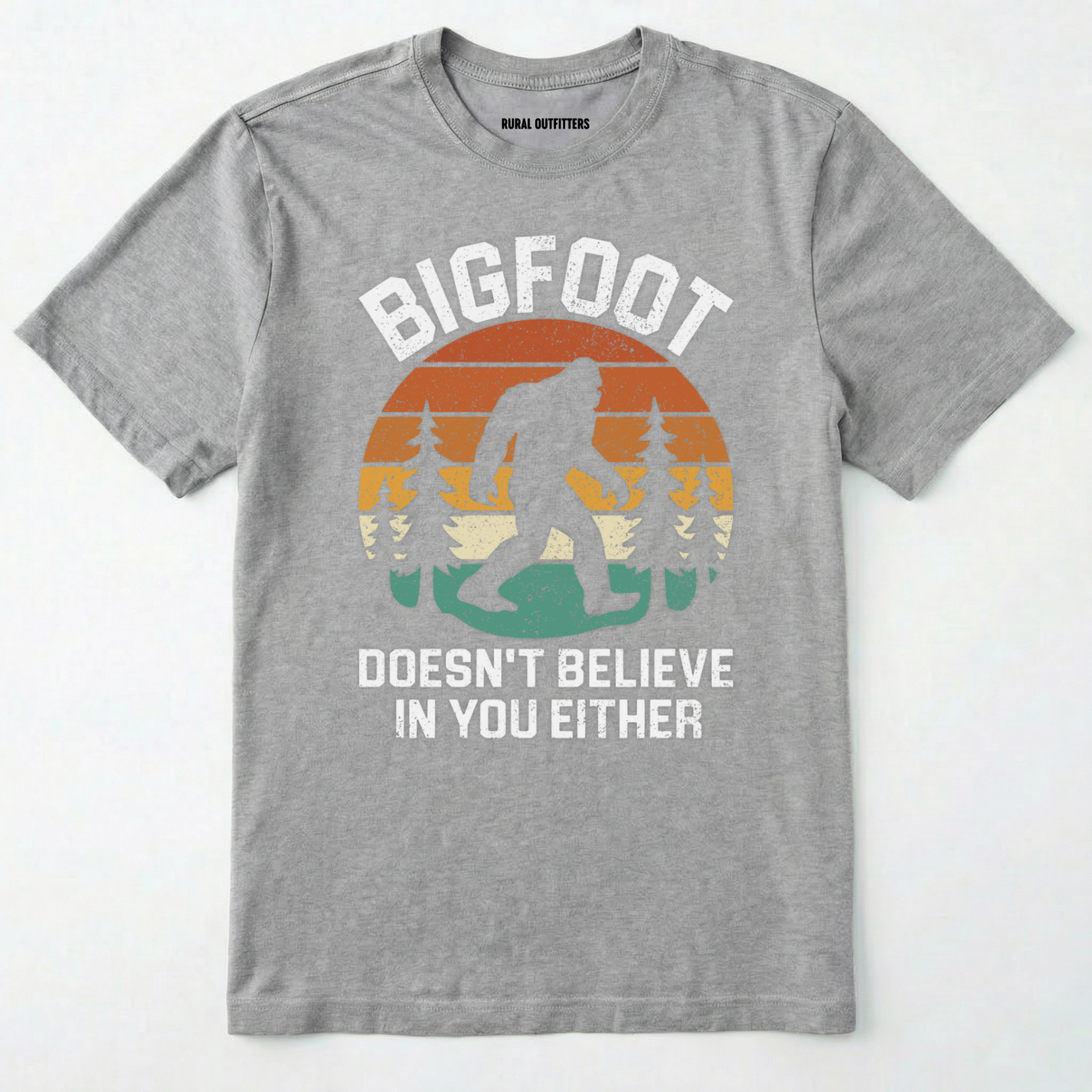 Sport Grey funny bigfoot shirt with bigfoot graphic and funny quote on a white background.
