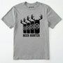 Sport Grey t-shirt with 'beer hunter' graphic design on a white background