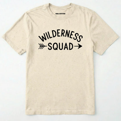 Natural wilderness t-shirt with a simple arrow graphic on a white background.