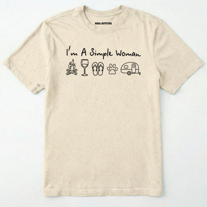 Natural t-shirt with text and icons on a white background