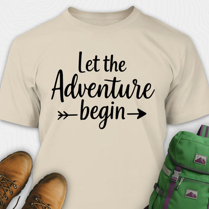 Sand let the adventure begin shirt with inspirational quote design
