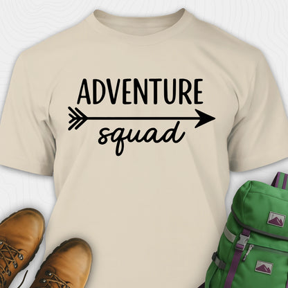 Sand adventure squad t-shirt with black arrow design