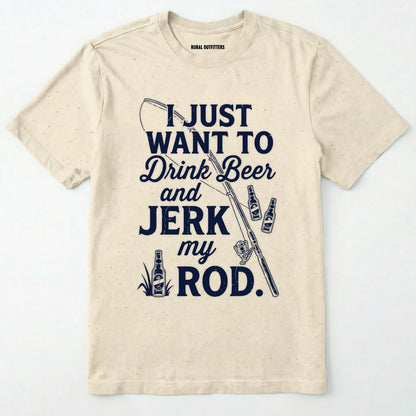 Natural t-shirt with royal text and graphics on a white background