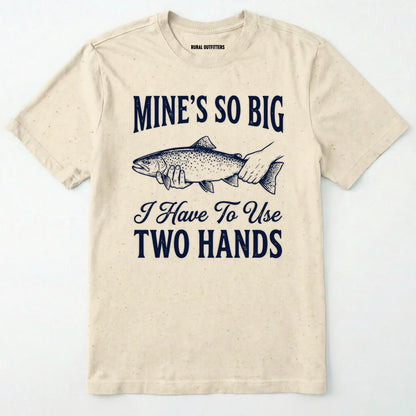 Natural t-shirt with a fish graphic and text on a white background