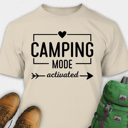 Sand camping mode activated shirt with heart and arrow design