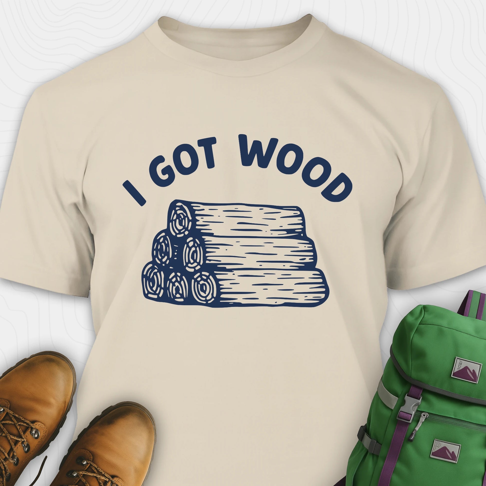 Sand I got wood shirt with stacked firewood graphic